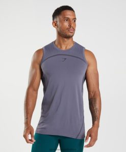 Gymshark Clothing South Africa - Gymshark 315 Seamless Tank Mercury Purple/Black Men 6464T4967