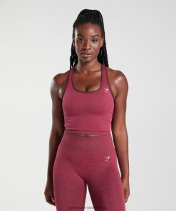 Gymshark Clothing South Africa - Gymshark Adapt Animal Seamless Crop Tank Reef | Cherry Brown Women 6464T4474