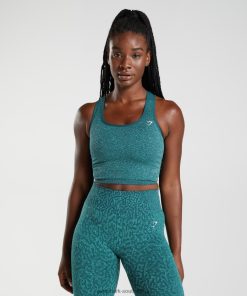 Gymshark Clothing South Africa - Gymshark Adapt Animal Seamless Crop Tank Reef | Winter Teal Women 6464T4491