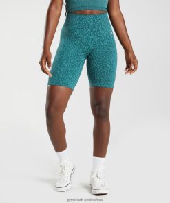 Gymshark Clothing South Africa - Gymshark Adapt Animal Seamless Cycling Shorts Reef | Winter Teal Women 6464T4103