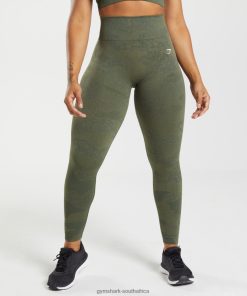Gymshark Clothing South Africa - Gymshark Adapt Camo Seamless Leggings Moss Olive/Core Olive Women 6464T4244