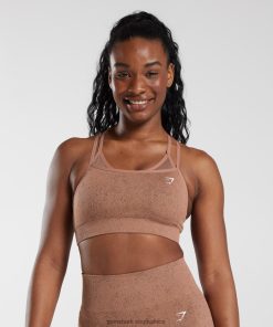 Gymshark Clothing South Africa - Gymshark Adapt Fleck Seamless Sports Bra Sandstone Brown Women 6464T4183