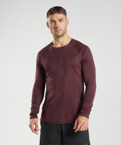 Gymshark Clothing South Africa - Gymshark Apex Long Sleeve T-Shirt Cherry Brown Men 6464T4687