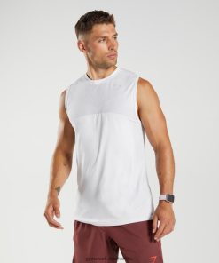 Gymshark Clothing South Africa - Gymshark Apex Seamless Tank White/Light Grey Men 6464T4899