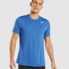 Gymshark Clothing South Africa - Gymshark Arrival Marl T-Shirt Athletic Blue/Javelin Blue Marl Men 6464T4679