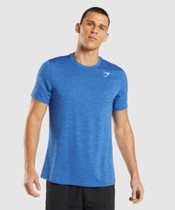 Gymshark Clothing South Africa - Gymshark Arrival Marl T-Shirt Athletic Blue/Javelin Blue Marl Men 6464T4679