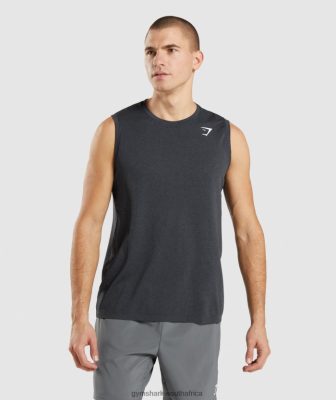Gymshark Clothing South Africa - Gymshark Arrival Seamless Tank Black Marl Men 6464T4927