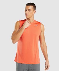 Gymshark Clothing South Africa - Gymshark Arrival Sleeveless T-Shirt Papaya Orange Men 6464T4939