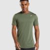 Gymshark Clothing South Africa - Gymshark Arrival T-Shirt Core Olive Men 6464T4627