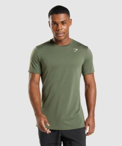 Gymshark Clothing South Africa - Gymshark Arrival T-Shirt Core Olive Men 6464T4627
