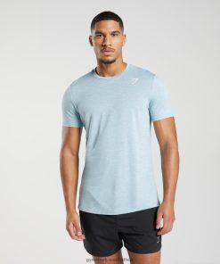 Gymshark Clothing South Africa - Gymshark Arrival T-Shirt Iceberg Blue/Icy Blue Marl Men 6464T4767