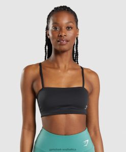 Gymshark Clothing South Africa - Gymshark Bandeau Sports Bra Black Women 6464T4159
