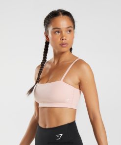 Gymshark Clothing South Africa - Gymshark Bandeau Sports Bra Misty Pink Women 6464T4215