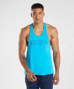Gymshark Clothing South Africa - Gymshark Block Stringer Shark Blue Men 6464T41007