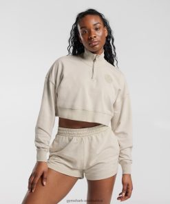 Gymshark Clothing South Africa - Gymshark Collegiate 1/4 Zip Mushroom Brown Women 6464T4380
