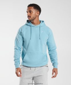 Gymshark Clothing South Africa - Gymshark Crest Hoodie Iceberg Blue Men 6464T4879