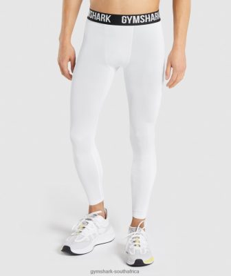 Gymshark Clothing South Africa - Gymshark Element Baselayer Leggings White Men 6464T41035