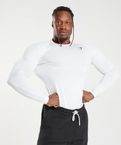 Gymshark Clothing South Africa - Gymshark Element Baselayer Long Sleeve T-Shirt White Men 6464T4631