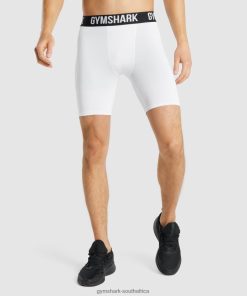 Gymshark Clothing South Africa - Gymshark Element Baselayer Shorts White Men 6464T4567