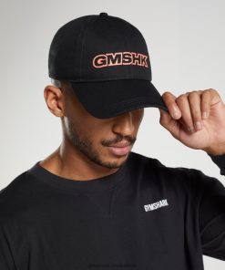 Gymshark Clothing South Africa - Gymshark GMSHK Baseball Cap Black/Solstice Orange Unisex 6464T41126