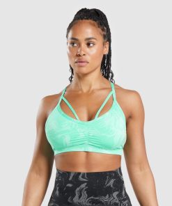 Gymshark Clothing South Africa - Gymshark GS Power Sports Bra Bright Turquoise Print Women 6464T4187