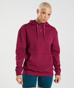 Gymshark Clothing South Africa - Gymshark Graphics Fraction Hoodie Currant Pink Women 6464T4388