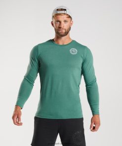 Gymshark Clothing South Africa - Gymshark Legacy Long Sleeve T-Shirt Hoya Green Men 6464T4643