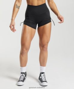 Gymshark Clothing South Africa - Gymshark Legacy Ruched Tight Shorts Black Women 6464T412