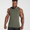 Gymshark Clothing South Africa - Gymshark React Tank Core Olive Men 6464T4963