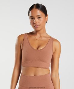 Gymshark Clothing South Africa - Gymshark Rest Day Seamless Bralette Coffee Brown Women 6464T4175