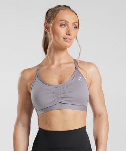 Gymshark Clothing South Africa - Gymshark Ruched Sports Bra Slate Lavender Women 6464T4124