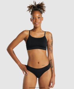 Gymshark Clothing South Africa - Gymshark Seamless Scoop Neck Bralette Black Women 6464T4507