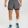 Gymshark Clothing South Africa - Gymshark Sport 5 2 In 1 Shorts Silhouette Grey/Black Men 6464T4551