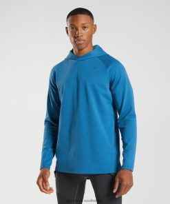 Gymshark Clothing South Africa - Gymshark Studio Hoodie Lakeside Blue Men 6464T4827