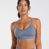 Gymshark Clothing South Africa - Gymshark Sweat Seamless Sports Bra Evening Blue Women 6464T4223