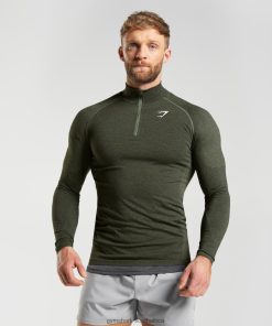 Gymshark Clothing South Africa - Gymshark Vital 1/4 Zip Core Olive/Black Men 6464T4811