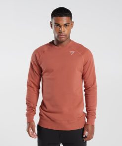 Gymshark Sale South Africa - Gymshark Crest Sweatshirt Persimmon Red Men 6464T41053