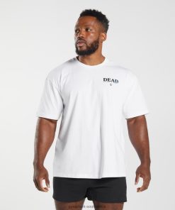 Gymshark Sale South Africa - Gymshark Dead Lift T-Shirt White Men 6464T4784