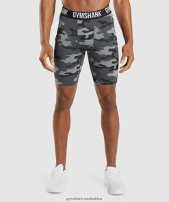 Gymshark Sale South Africa - Gymshark Element Baselayer Shorts Grey Print Men 6464T4560