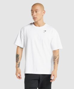 Gymshark Sale South Africa - Gymshark Essential Oversized T-Shirt White Men 6464T4572