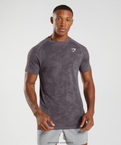 Gymshark Sale South Africa - Gymshark Geo Seamless T-Shirt Musk Lilac/Black Men 6464T4716
