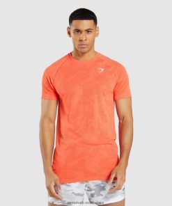 Gymshark Sale South Africa - Gymshark Geo Seamless T-Shirt Papaya Orange/Spicy Orange Men 6464T4668