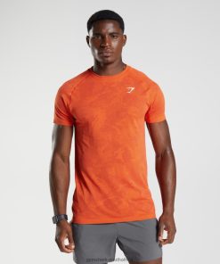 Gymshark Sale South Africa - Gymshark Geo Seamless T-Shirt Pepper Red/Salsa Red Men 6464T4616
