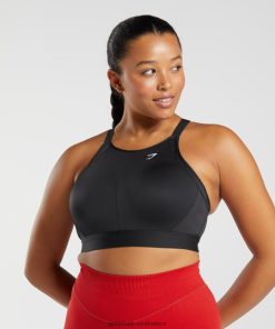 Gymshark Sale South Africa - Gymshark High Neck High Support Sports Bra Black Women 6464T4184
