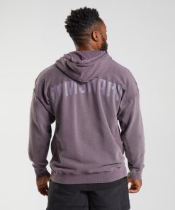 Gymshark Sale South Africa - Gymshark Power Washed Hoodie Musk Lilac Men 6464T4788