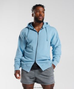 Gymshark Sale South Africa - Gymshark Power Zip Hoodie Ozone Blue Men 6464T4856