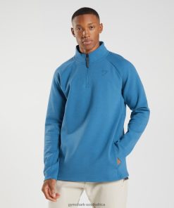 Gymshark Sale South Africa - Gymshark Rest Day 1/4 Zip Lakeside Blue Men 6464T4832