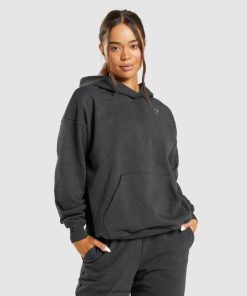 Gymshark Sale South Africa - Gymshark Rest Day Sweats Hoodie Black Marl Women 6464T4345