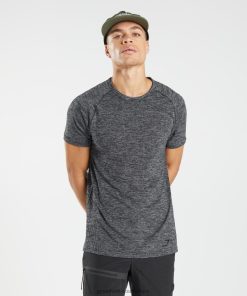 Gymshark Sale South Africa - Gymshark Retake Seamless T-Shirt Black/White Marl Men 6464T4636