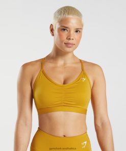 Gymshark Sale South Africa - Gymshark Ruched Sports Bra Turmeric Yellow Women 6464T4228